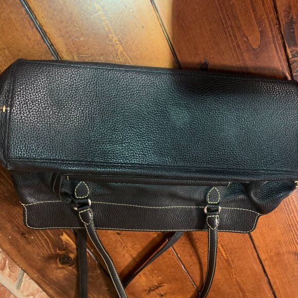 Brighton Pebbled Leather Women's Large Black Shoulder Satchel Bag Purse GUC - Picture 11 of 16